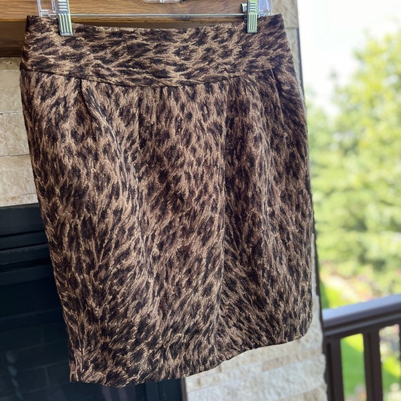 Metallic Animal Print Adrienne Vittadini Skirt - Picture 5 of 6